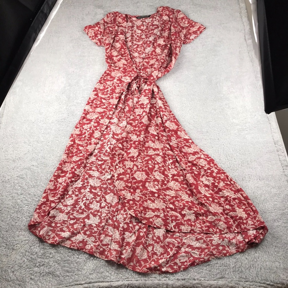 Peruvian Connection Larkmead Wrap Dress Womens 6 Romantic Maxi Feminine Boho